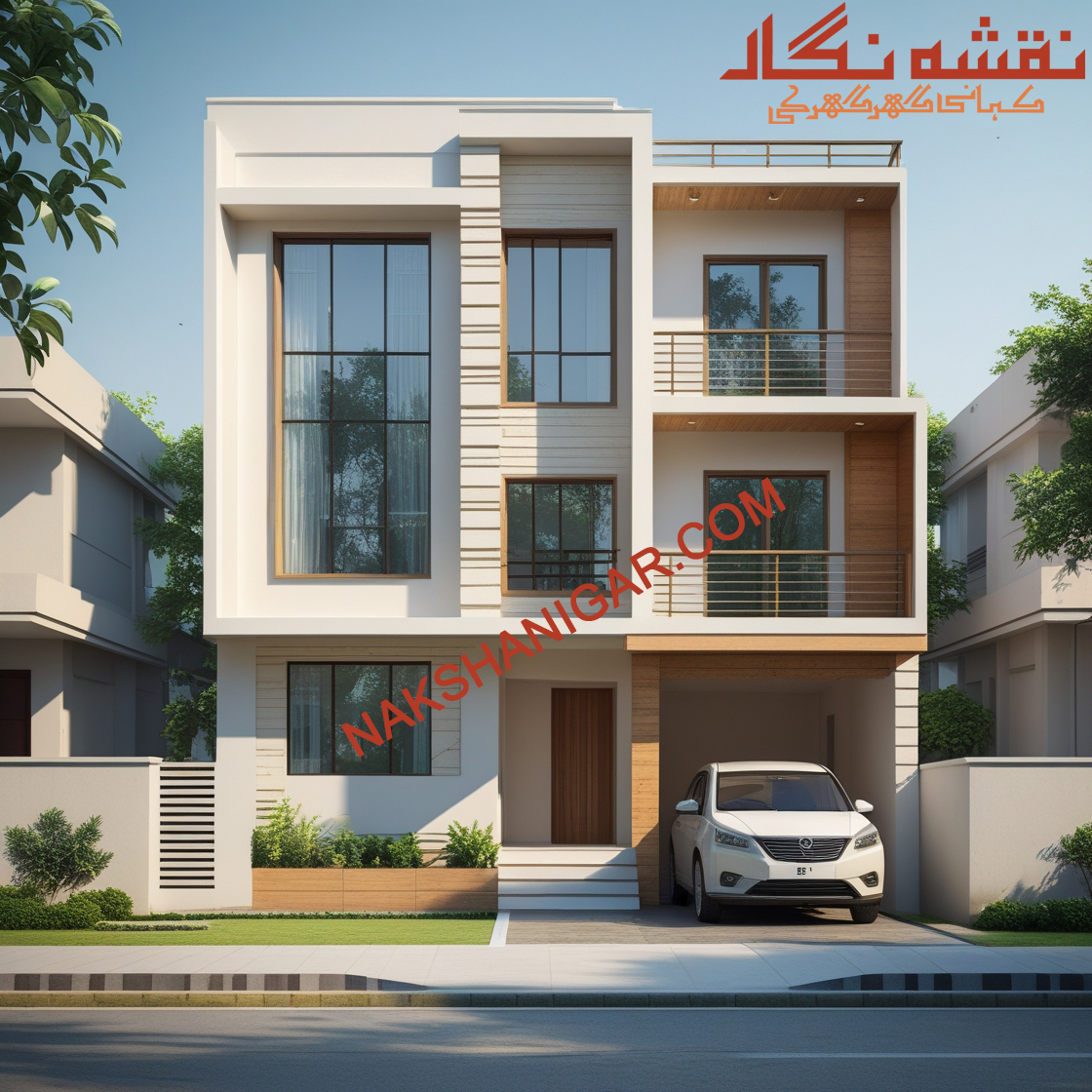 27x50-a-5-marla-double-story-house-in-lahore-where-every-room-has-a-voice-realistic-front-elevation-of-a-5-Marla