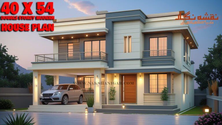 40×54 Modern Double Storey House Plan