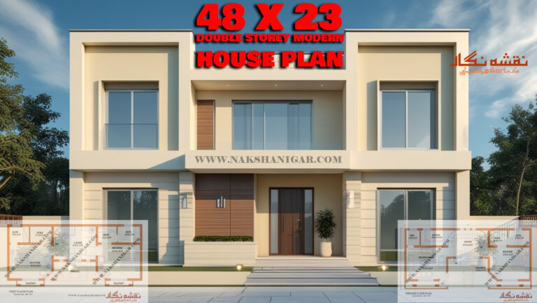 48×23 Double Storey Modern House Plan